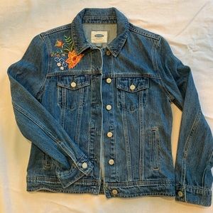 WOMEN'S OLD NAVY EMBROIDERED DENIM JACKET